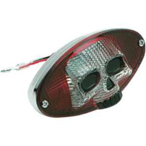 DRAG SPECIALTIES Red and Clear Skull Taillight 0902-1242