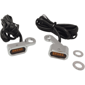 DRAG SPECIALTIES LED Handlebar Marker Lights - XL - Chrome/Amber 2040-2136